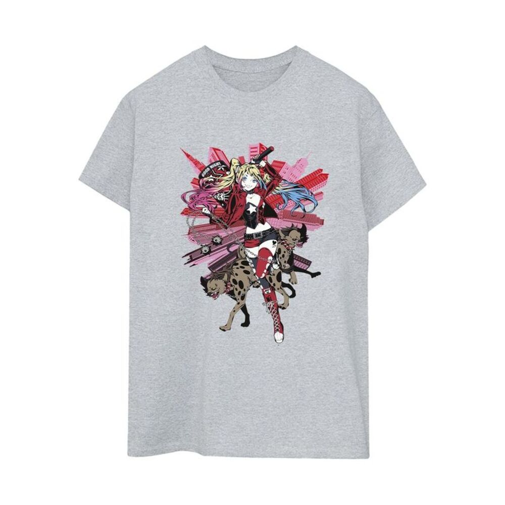 DC Comics Womens/Ladies Harley Quinn Hyenas Cotton Boyfriend T-Shirt / Sports Gr